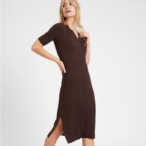Banana republic chocolate brown ribbed sweater Dress  in XS / NNWT